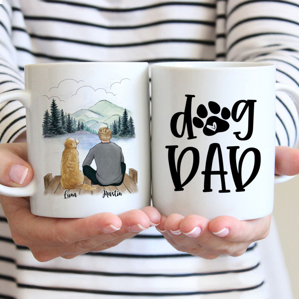 Man and Dogs Custom Mugs - Dog Dad