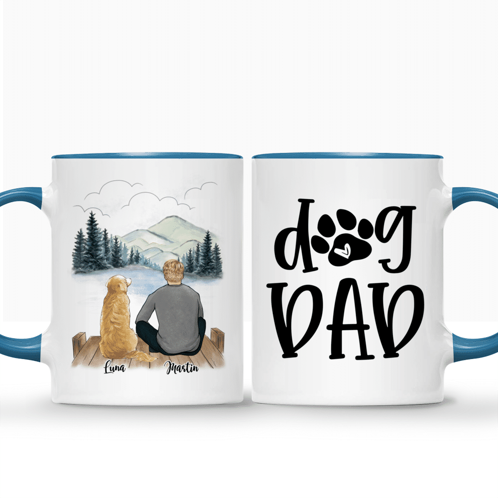 Personalised Blue Dog Mug for Dad Mug / Daddy BEST DAD 