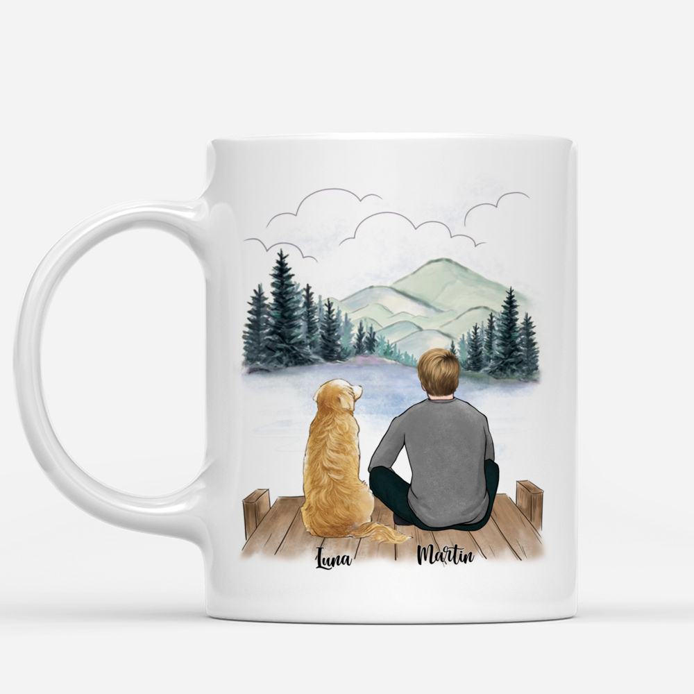 Custom Coffee Mug - Man and Dogs - Dear Dad, Thanks for All the Belly Rubs_1