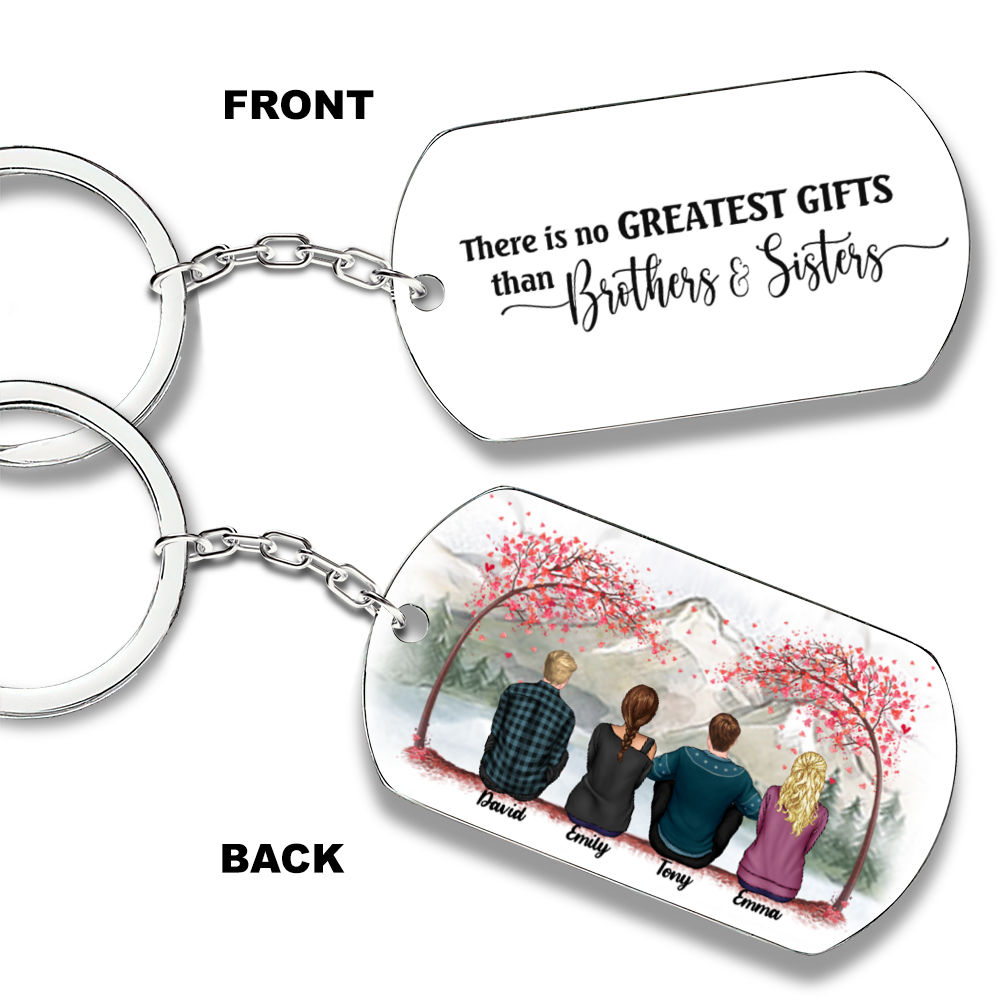 Personalized Keychain - Family's Key chain Personalized - There Is No Greatest Gifts Than Brothers & Sisters