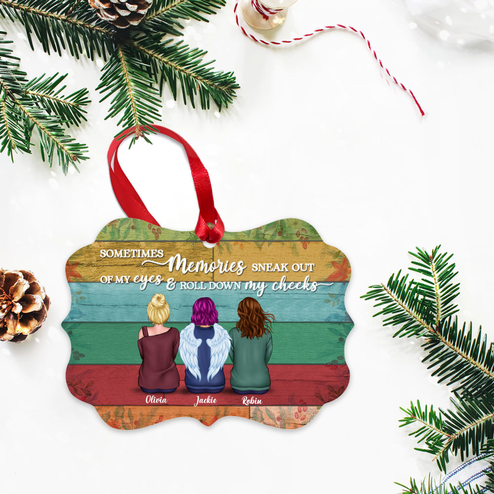 Personalized Ornament - Memorial Ornament - Sometimes Memories Sneak Out Of My Eyes and Roll Down My Cheeks (18390)_2