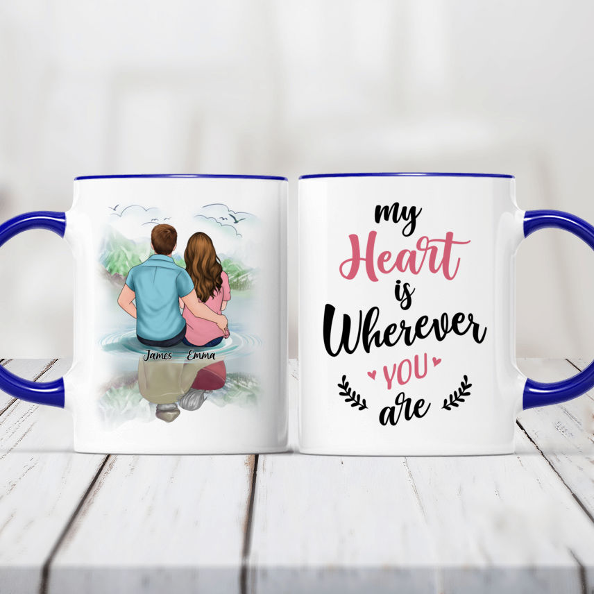 Personalized Floral Heart Travel Coffee Mug, Design: M5 - Everything Etched