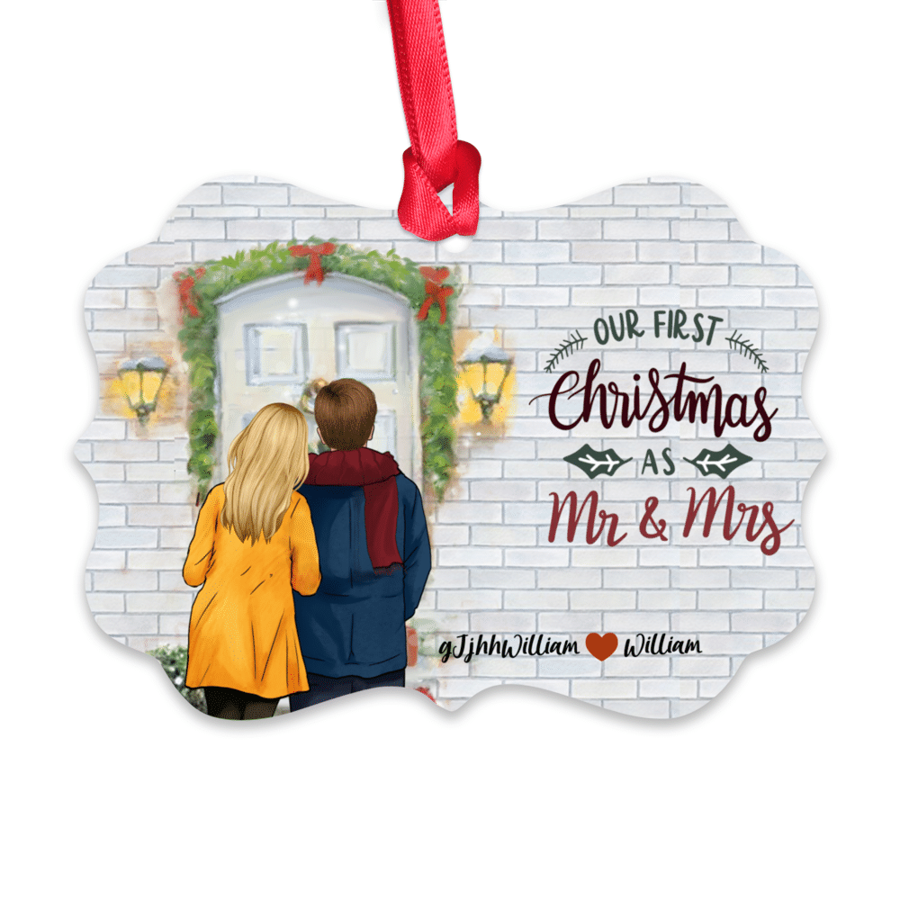 Personalized Ornament - Husband & Wife - Our first Christmas as mr & mrs_2