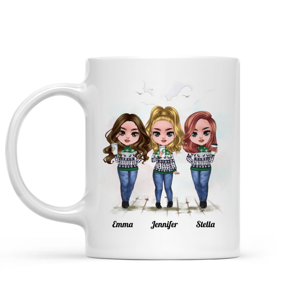 Personalized Mug - Christmas Dolls - There Is No Greater Gift Than Sisters - Up to 5 Ladies_1