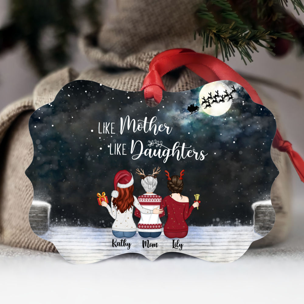 Personalized Ornament - Mother & Daughter - Up to 8 Daughter - Xmas ornament - Like Mother Like Daughters (BD)