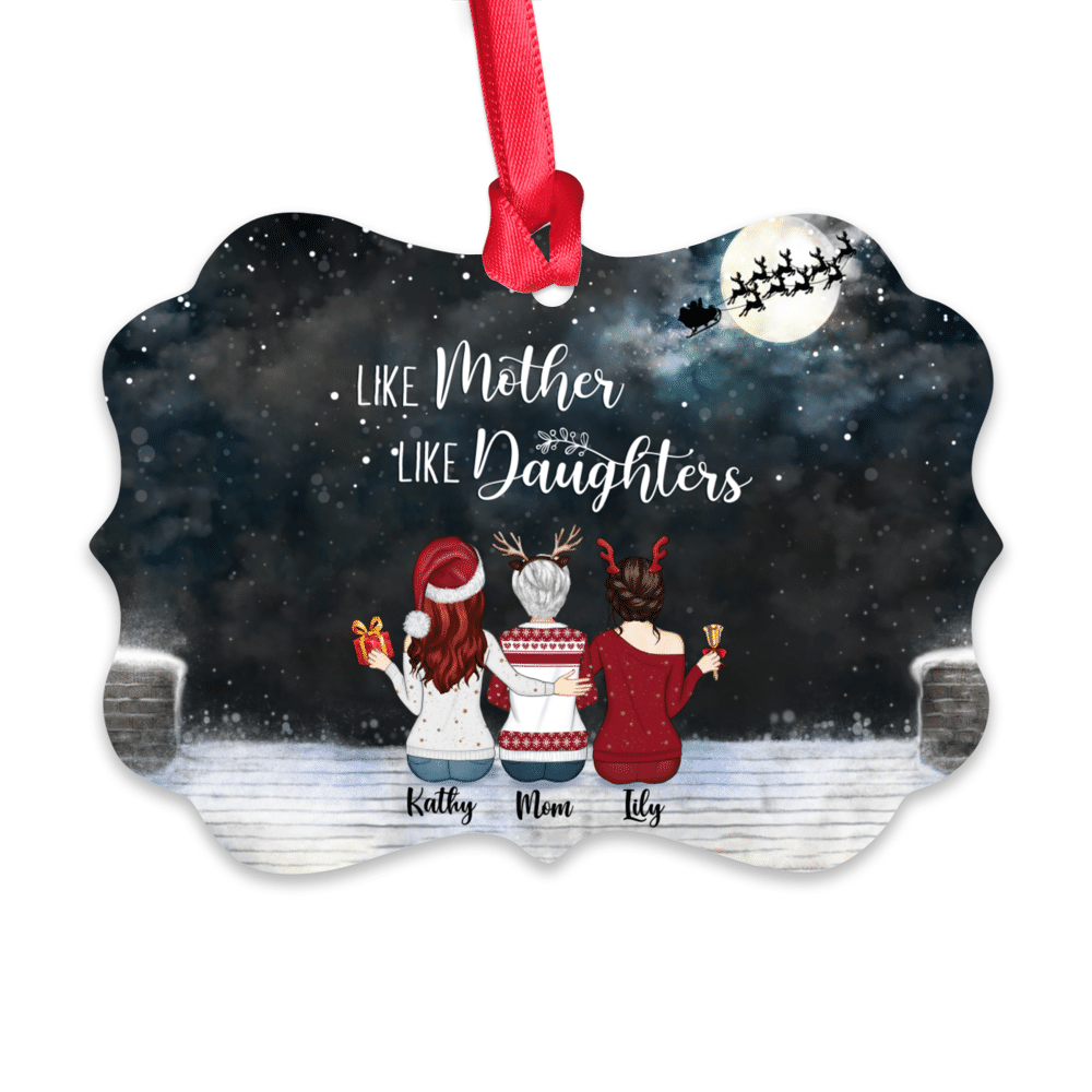 Personalized Ornament - Mother & Daughter - Up to 8 Daughter - Xmas ornament - Like Mother Like Daughters (BD)_1