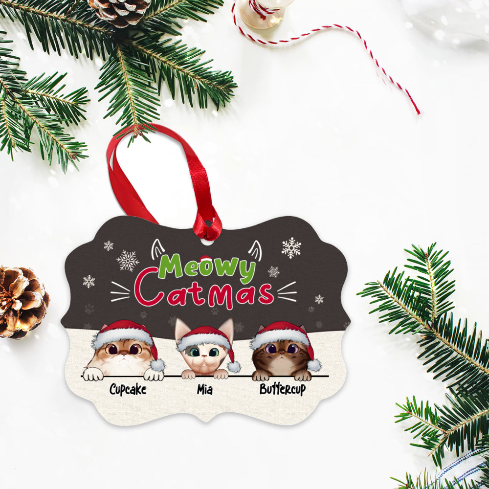 Personalized Ornament - Cat Ornament 2 - Meowy Catmas_2