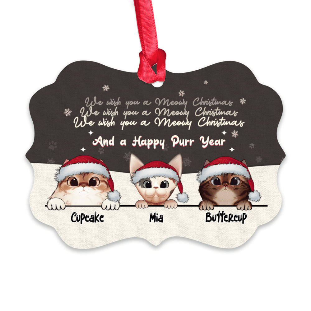 Personalized Ornament - Cat Ornament 2 - We wish you a meowy christmas_1