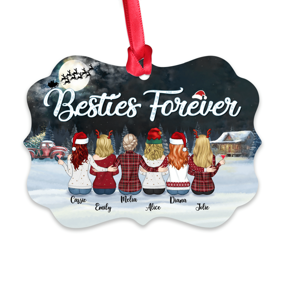 Personalized Ornament - Up to 9 Girls - Besties Forever (8766)_2