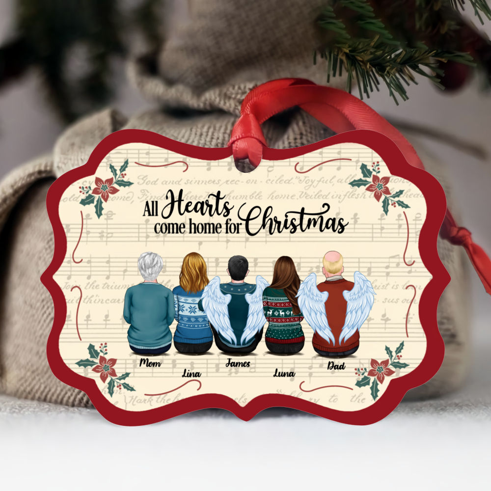 Personalized Ornament - Family Christmas - All Hearts Come Home For Christmas