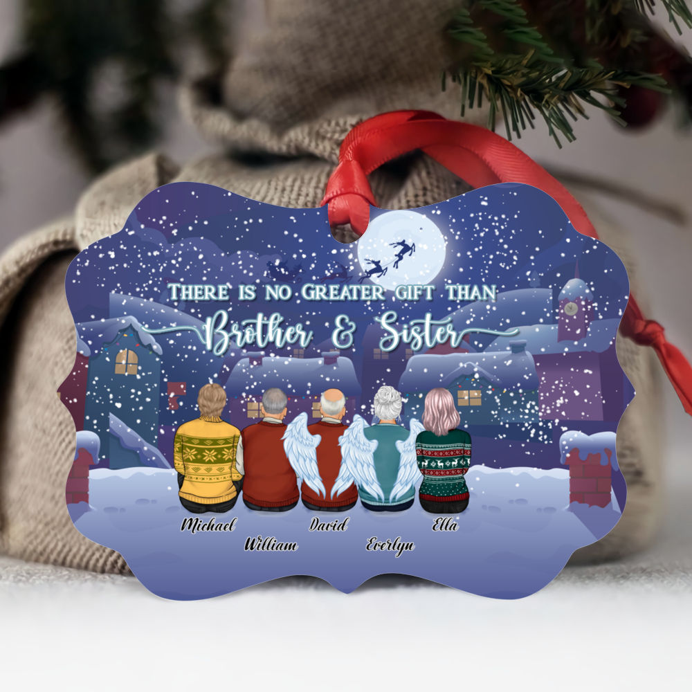 Personalized Ornament - Brothers & Sisters Ornament - Up to 9 People - There Is No Greater Gift Than Brother & Sister