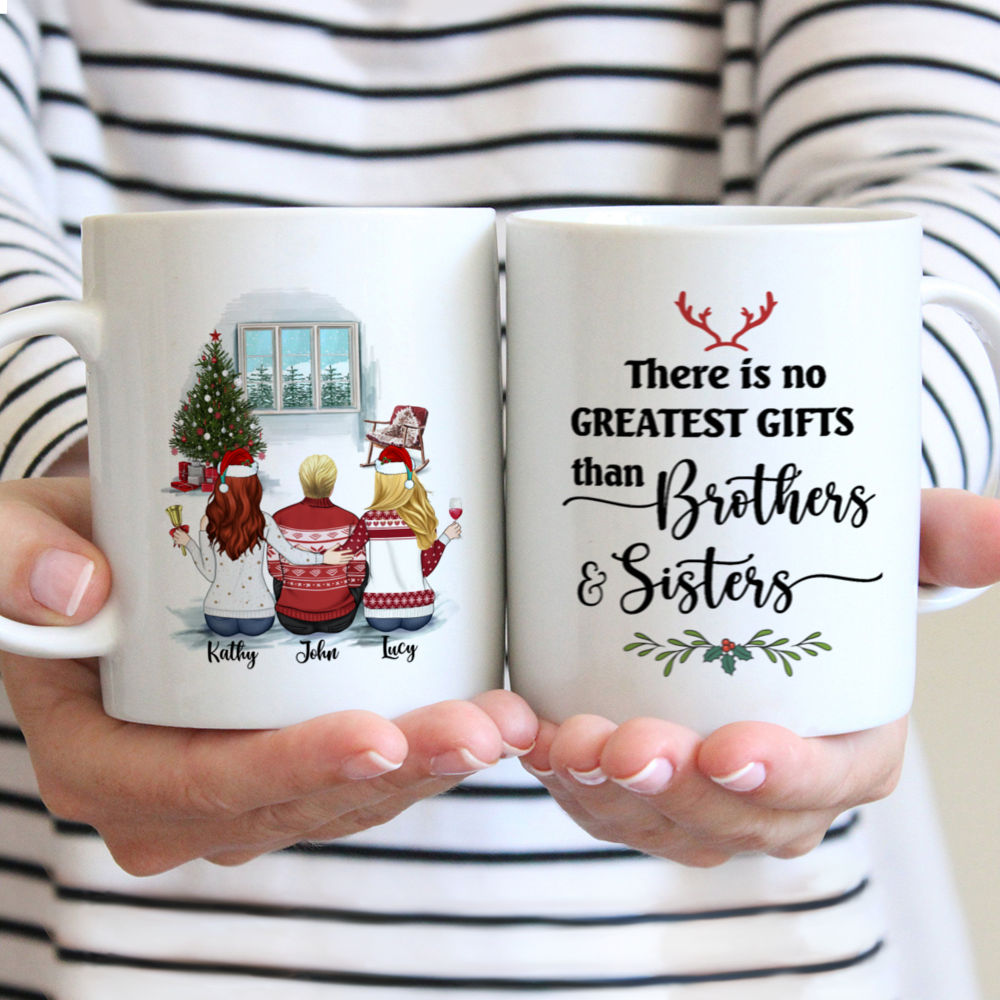 Personalized Mug - Up to 5 People - Mug Xmas - There is No Greater Gift than Brothers and Sisters (L)