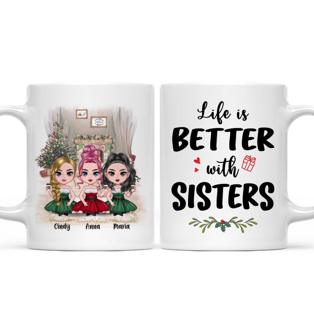 Personalized Mug - Up to 5 Sisters - Life Is Better With Sisters (8936)_4