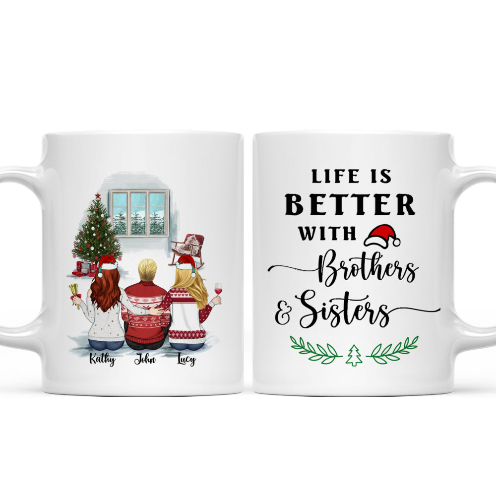 Personalized Mug - Up to 5 People - Mug Xmas - Life is better with Brothers and Sisters (L)_3