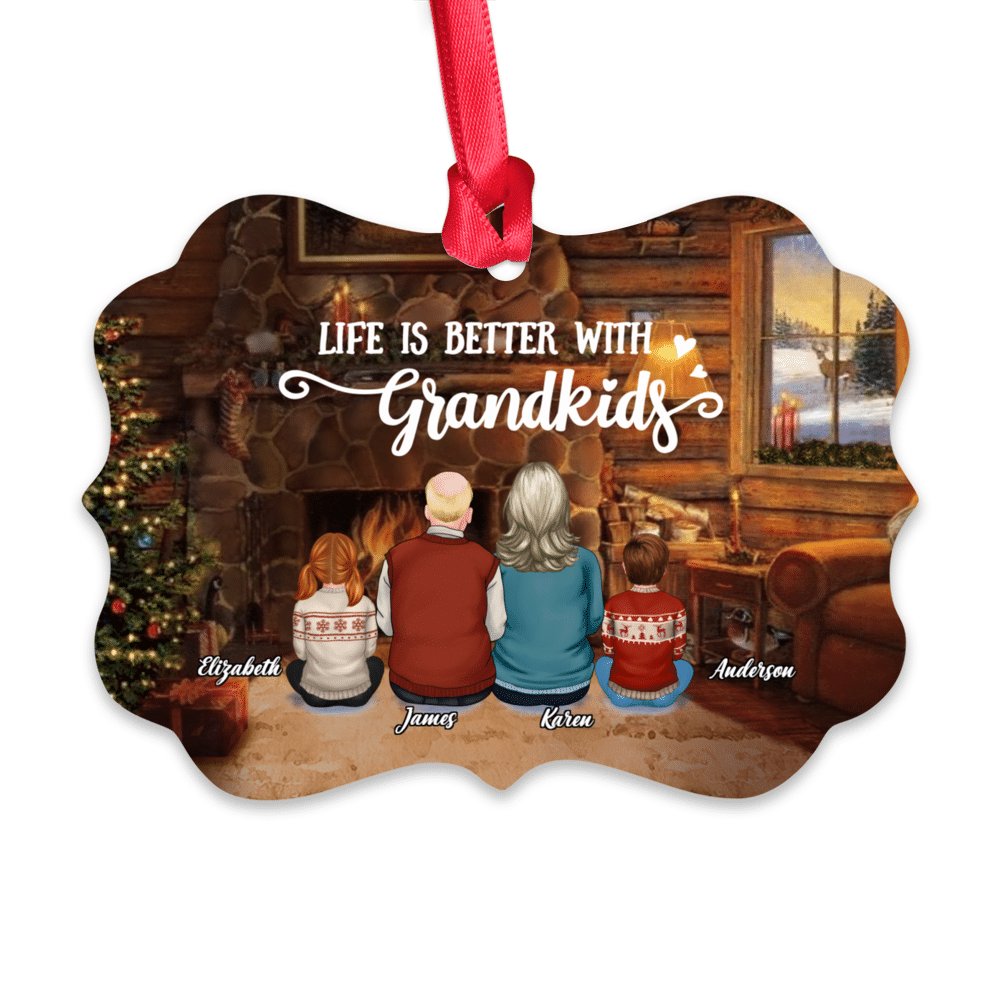 Personalized Ornament - Grandparents Ornament - Life Is Better With GrandKids_1