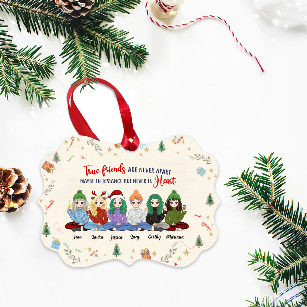 Personalized Ornament - Christmas ornament Gift - True friends are never apart maybe in distance but never in heart_2