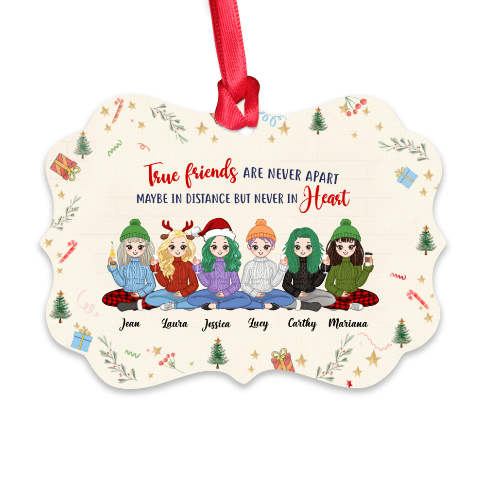 Personalized Ornament - Christmas ornament Gift - True friends are never apart maybe in distance but never in heart_1