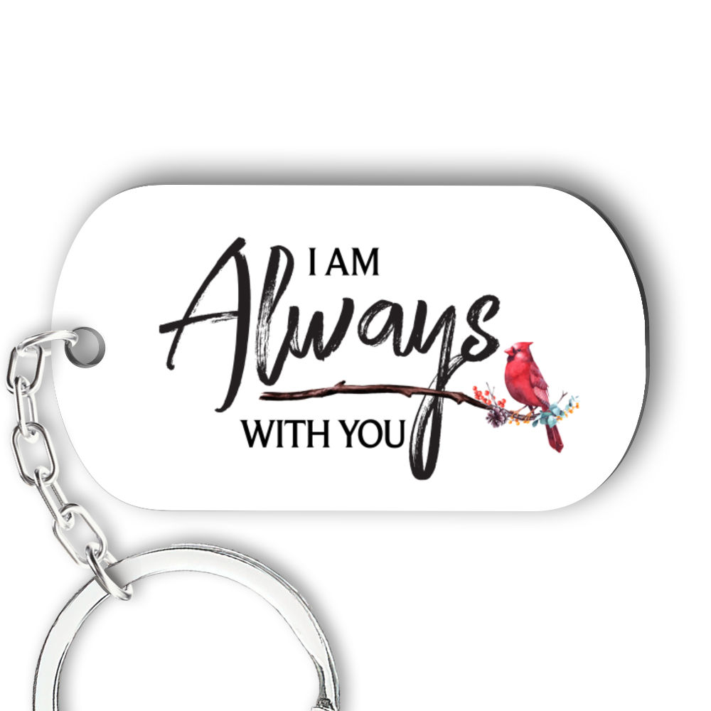 Memorial Keychain - Up to 6 People - I am Alway With You (Cardinal Bird)_1
