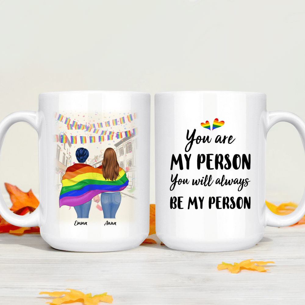 Personalized Mug - You're My Person - You'll Always Be My Person (2 Hearts)