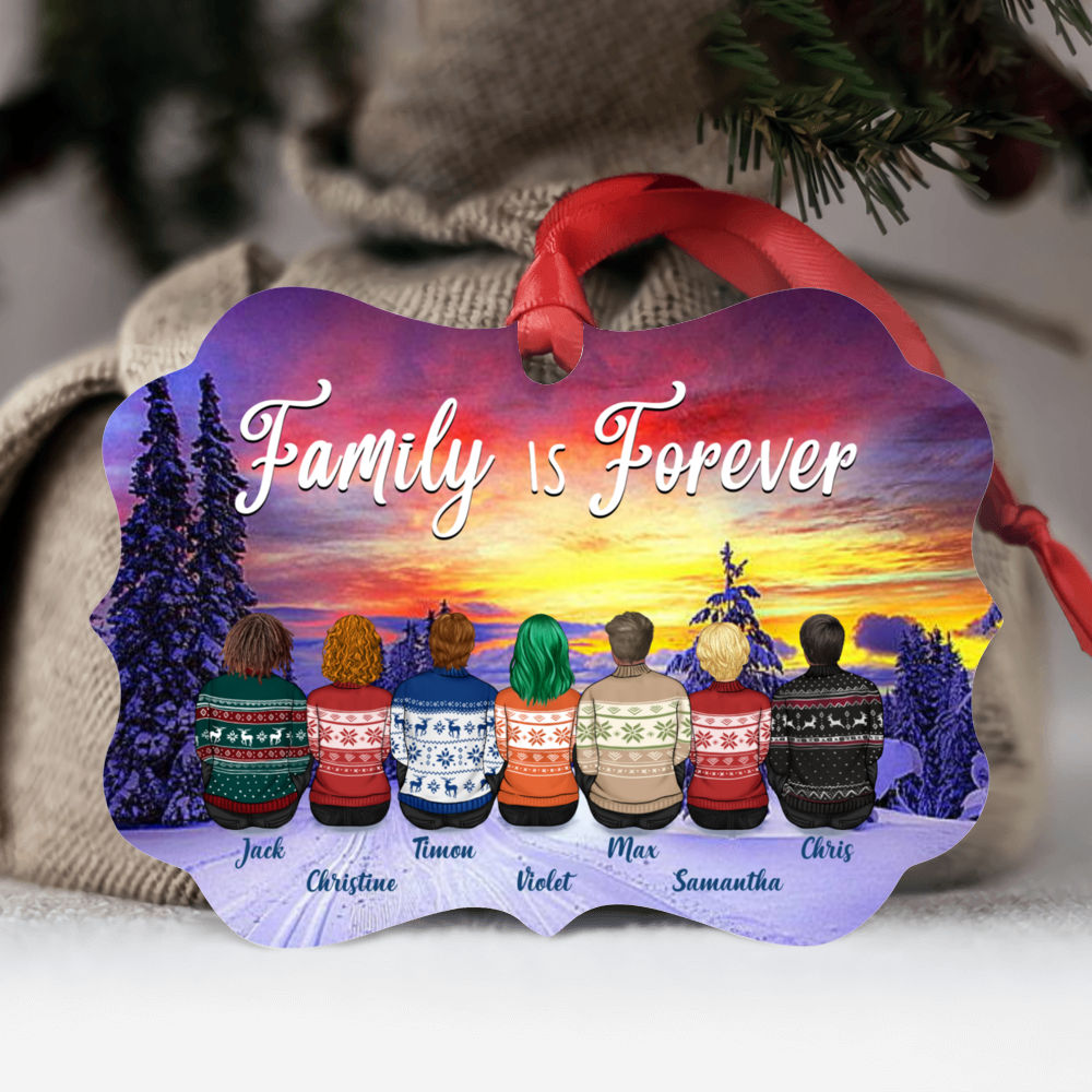 Family - Snow landscape - Family is forever (9039) - Personalized Ornament