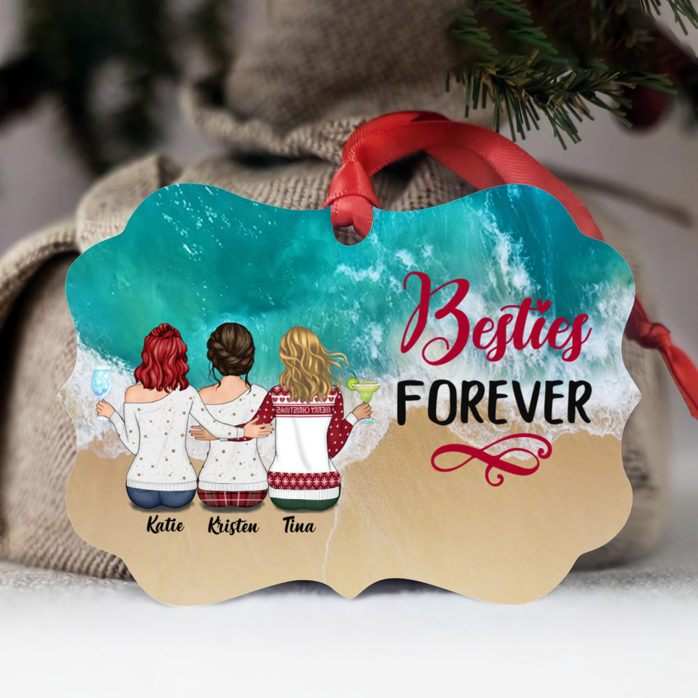 Best friends - Up to 6 Girls - Bestie Forever - Personalized Ornament