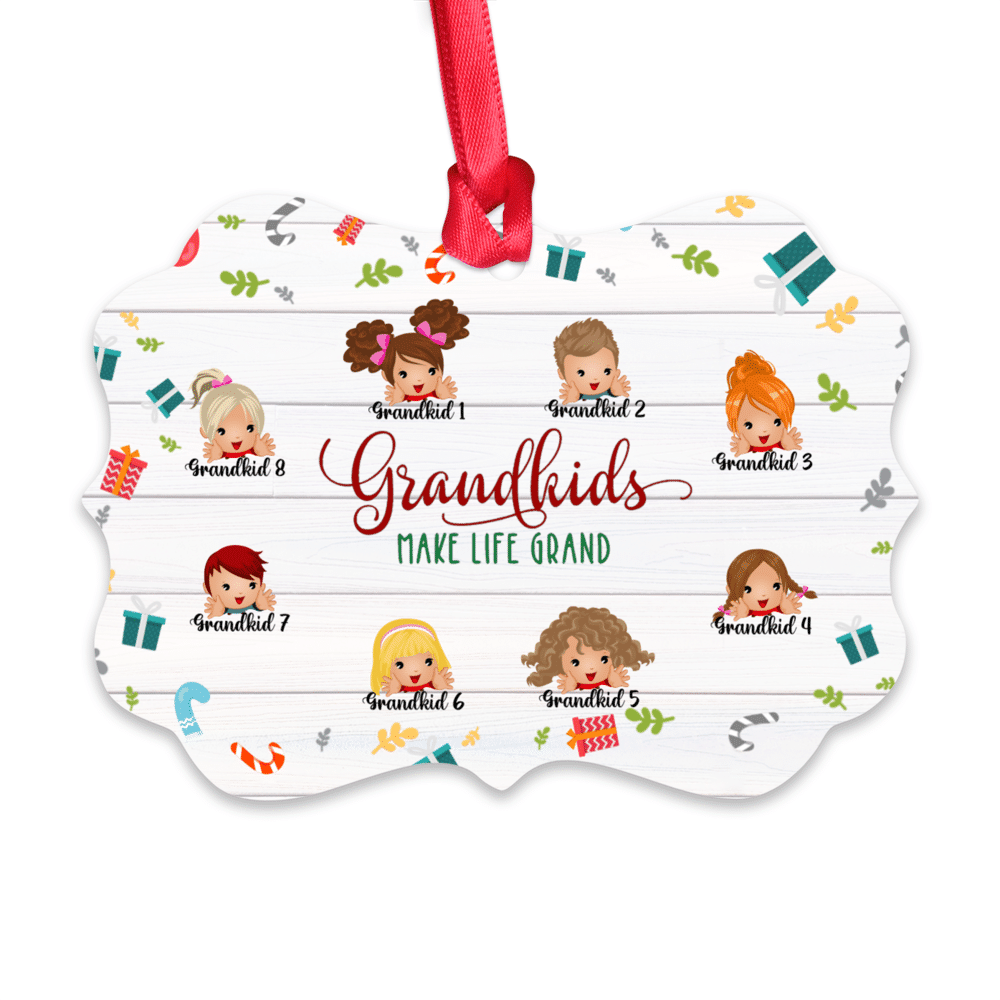 Personalized Ornament - Grandkid - Xmas Ornament - Up to 10 Kids - Grandkids make life grand_1