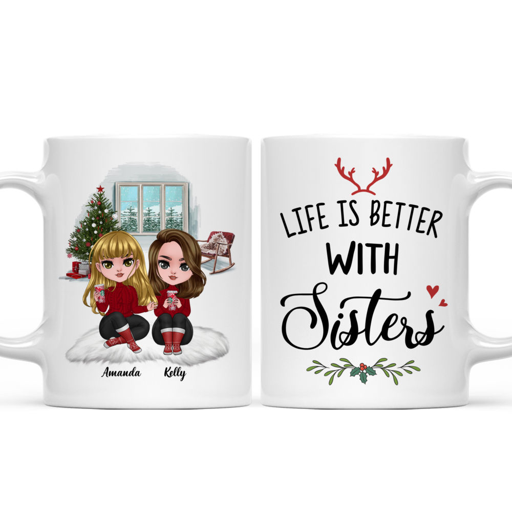 Personalized Mug - Up To 5 Dolls - Life Is Better With Sisters (v3)_3