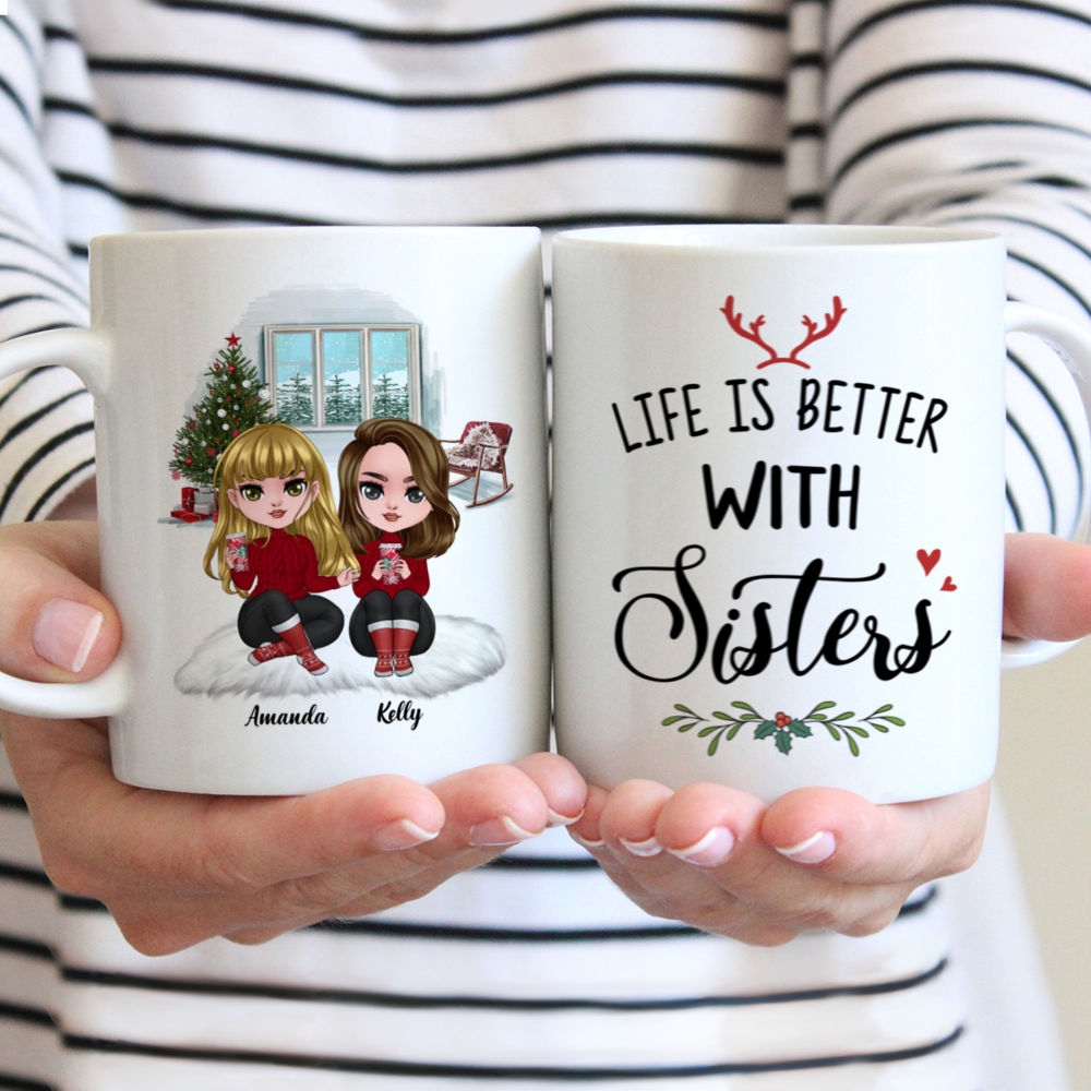 Personalized Mug - Up To 5 Dolls - Life Is Better With Sisters (v3)