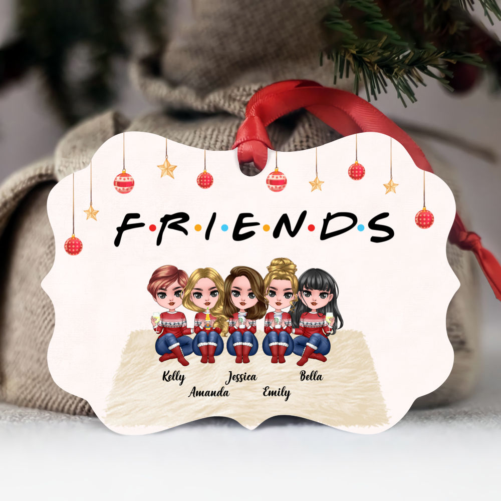 Personalized Ornament - Up To 9 Dolls - FRIENDS (5)