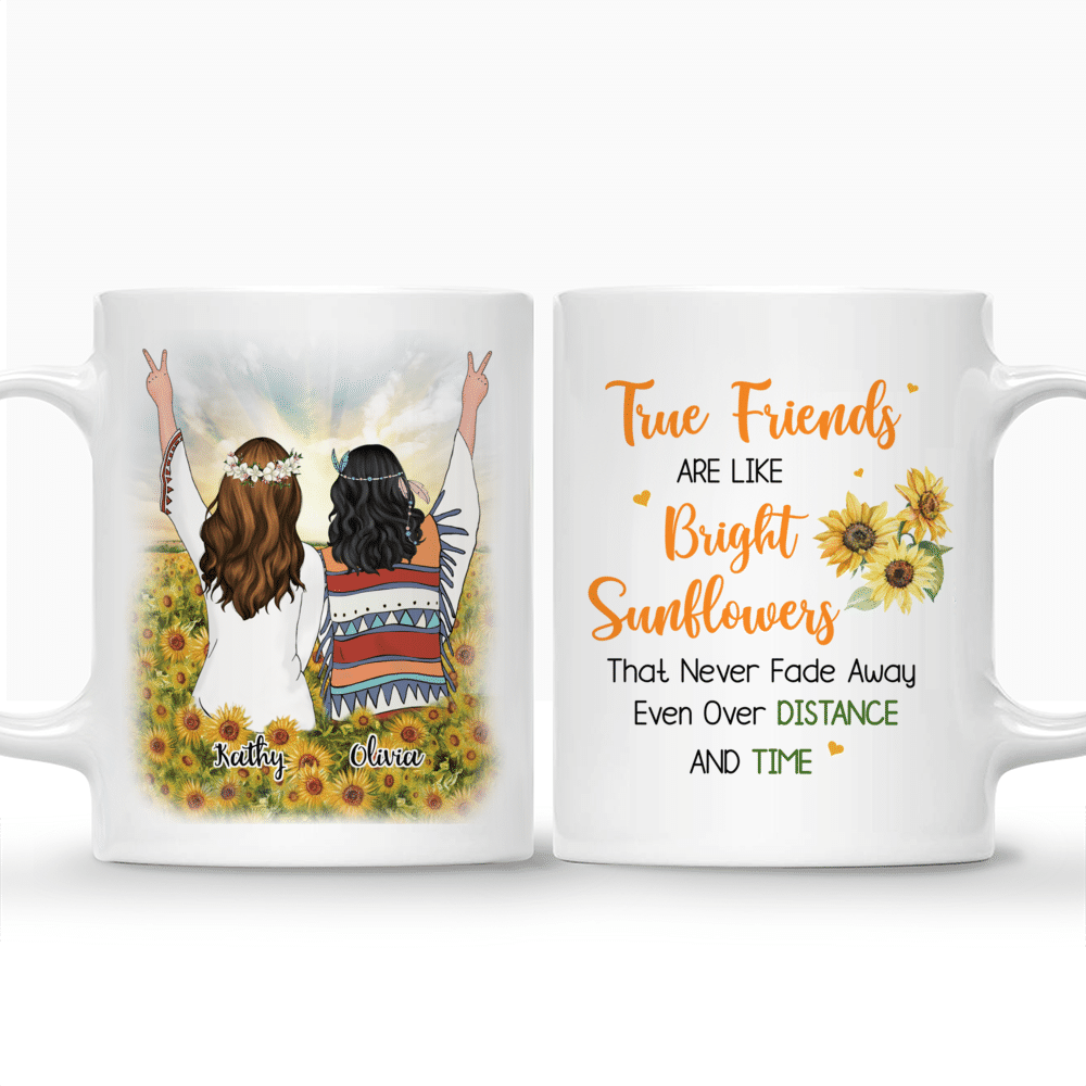 Sunflower Girls - True Friends Are Like Bright Sunflowers That Never Fade Away, Even Over Distance And Time - Personalized Mug_3