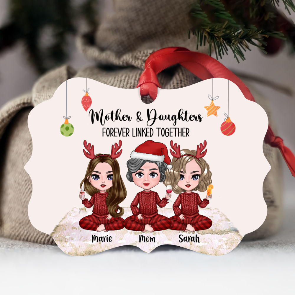 Personalized Christmas Ornament - Mother & Daughters Forever