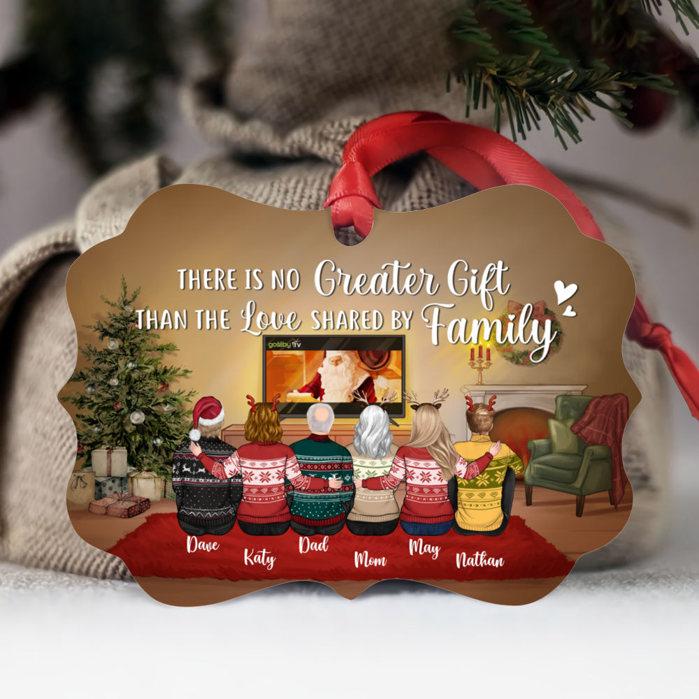 There's No Greater Gift Than Friendship - Personalized Aluminum Ornament -  Family Sitting