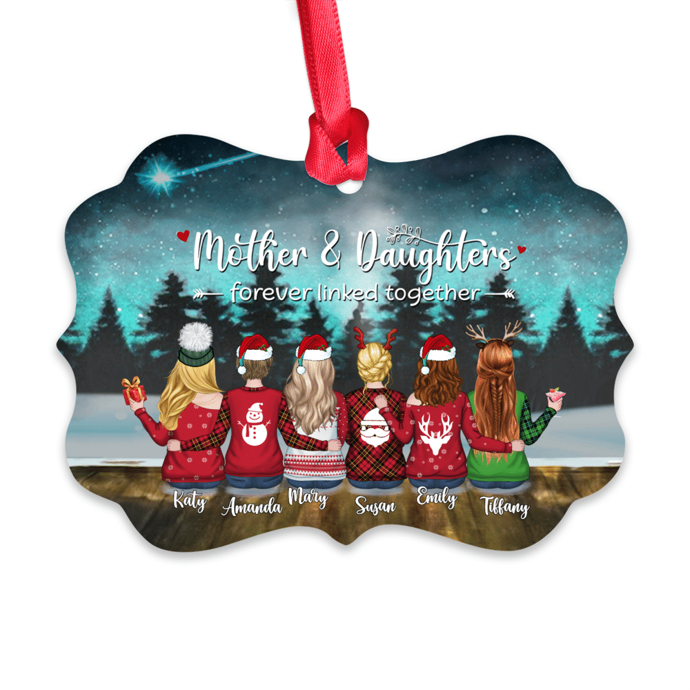 Personalized Ornament - Xmas 2021 - Mother and Daughters Forever Linked  Together (M)