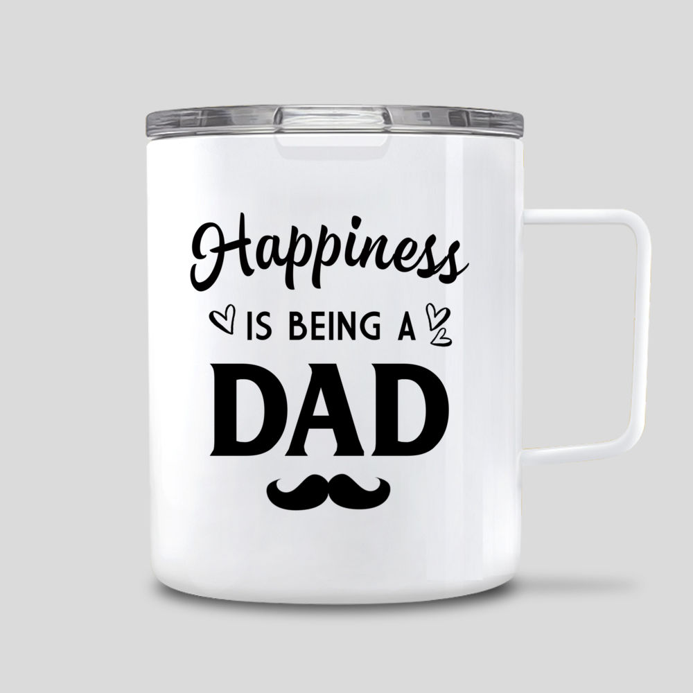 Father & 2 Daughters Customized Mug - Happiness Is Being A Dad_2