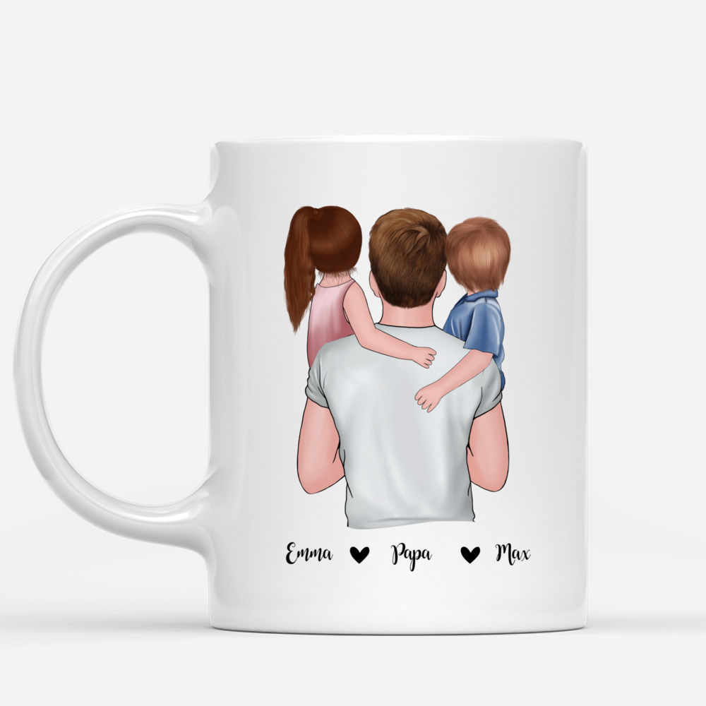 Family - Father  Son  Daughter - Happiness Is Being A Dad | Personalized Mug_1