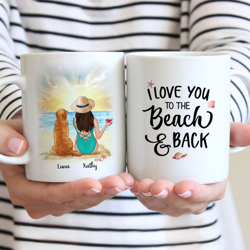 Personalized Mug - Beach Girl And Her Dog - Love You To The Beach And Back