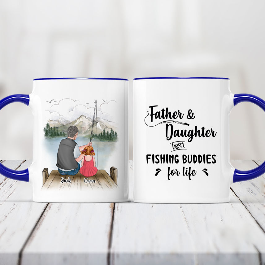 Reel cool papa fishing line personalized coffee mug