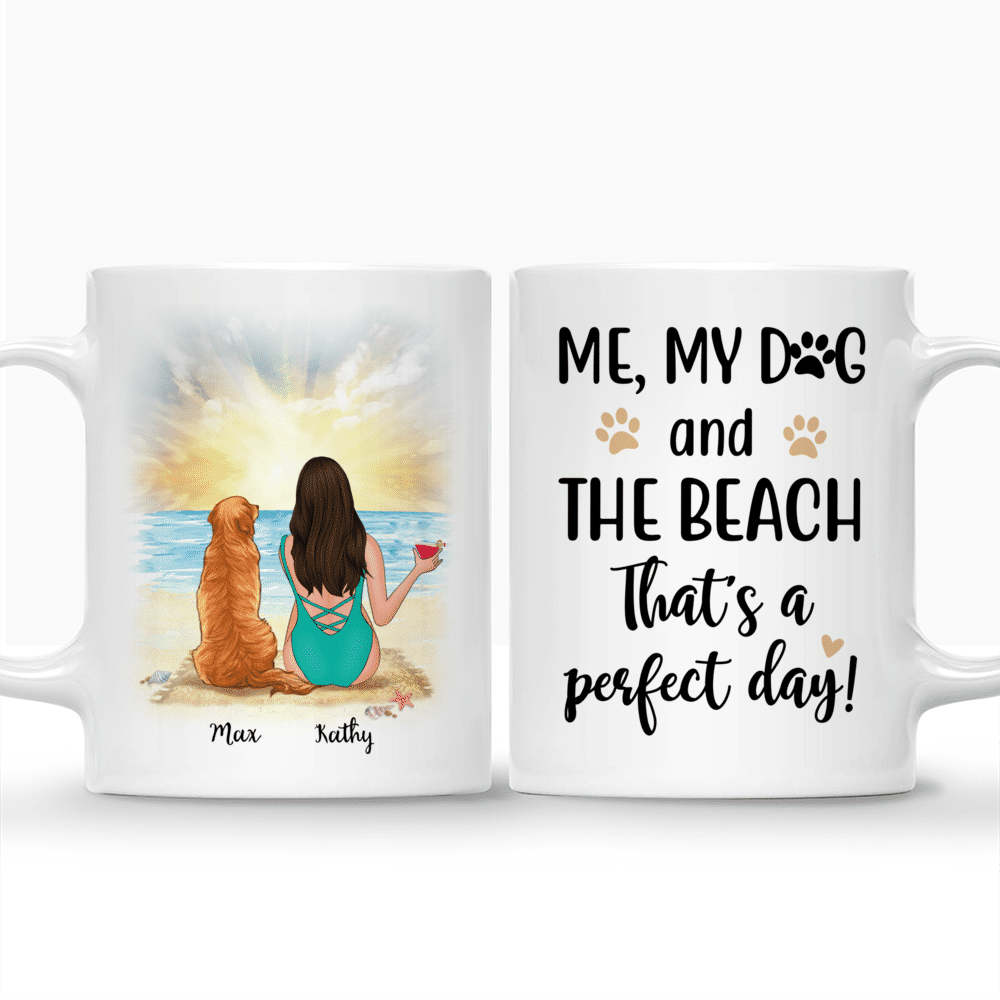 Personalized Mug - Beach Girl And Her Dog - Me, My Dog And The Beach. That's A Perfect Day_3