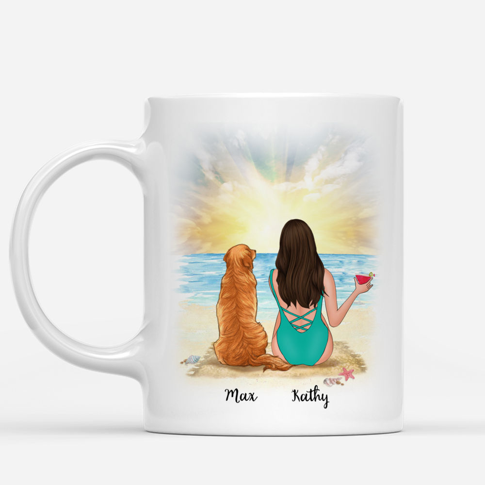 Personalized Mug - Beach Girl And Her Dog - Forever In My Heart_1