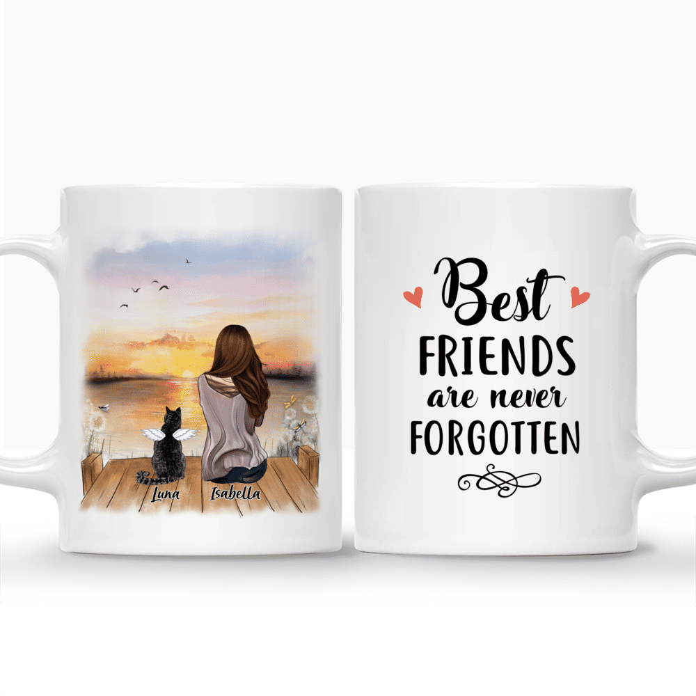 Personalized Mug - Girl and Cats - Best Friends Are Never Forgotten_3