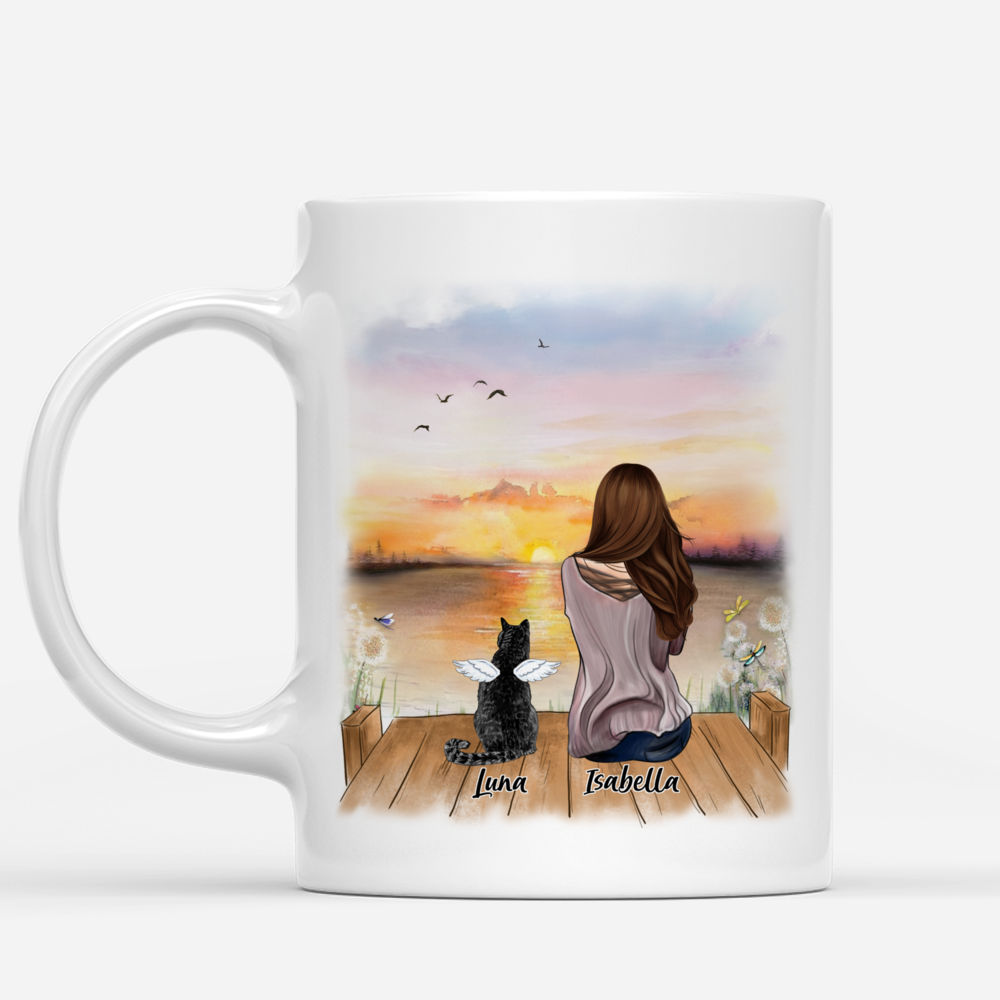 Personalized Mug - Girl and Cats - A Piece Of My Heart Lives In Heaven_1