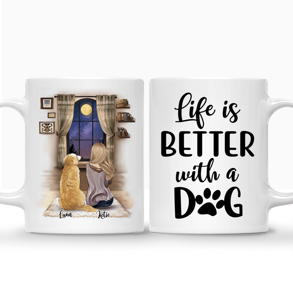 Personalized Mug - Girl and Dogs - Life Is Better With Dogs. VS2_3