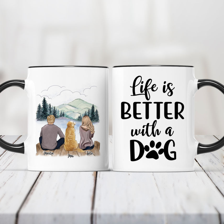 Gossby Personalized Dog Mom Mug - Life is Better with a Dog (Girl - Dog -  Pink Tree) - 11oz, 15oz Do…See more Gossby Personalized Dog Mom Mug - Life