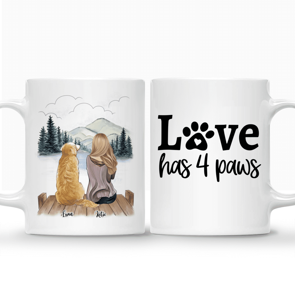 Personalized Mug - Girl and Dogs - Love has 4 paws._3