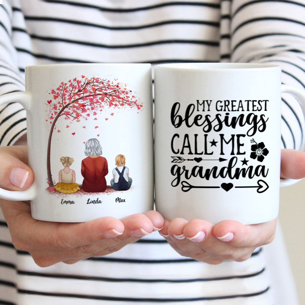 Personalized Mug - Grandma & Grandchildren - My Greatest Blessings Call Me Grandma