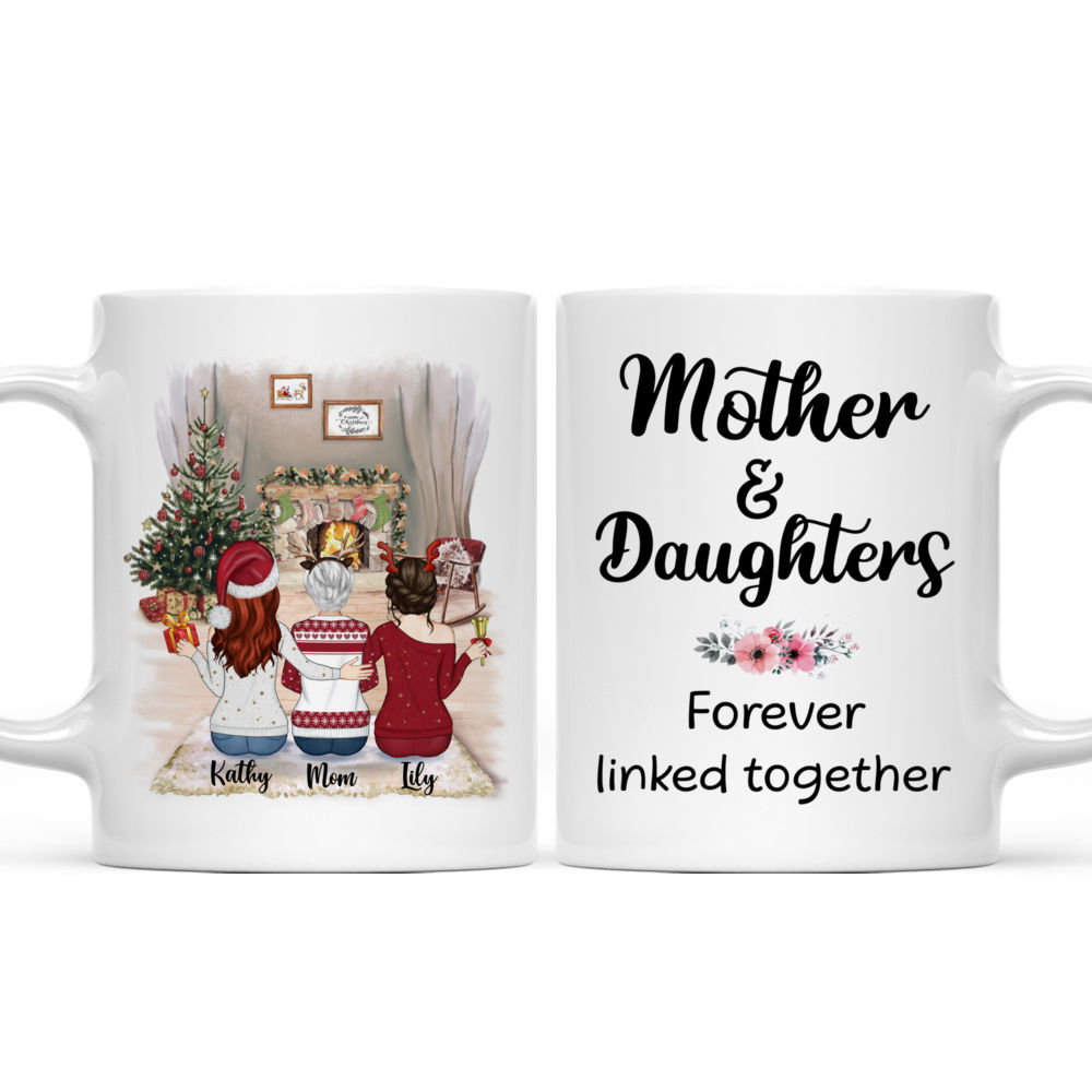 Personalized Mug - Mother & Daughter Mug - Mother & Daughters Forever Linked Together (DF)_3