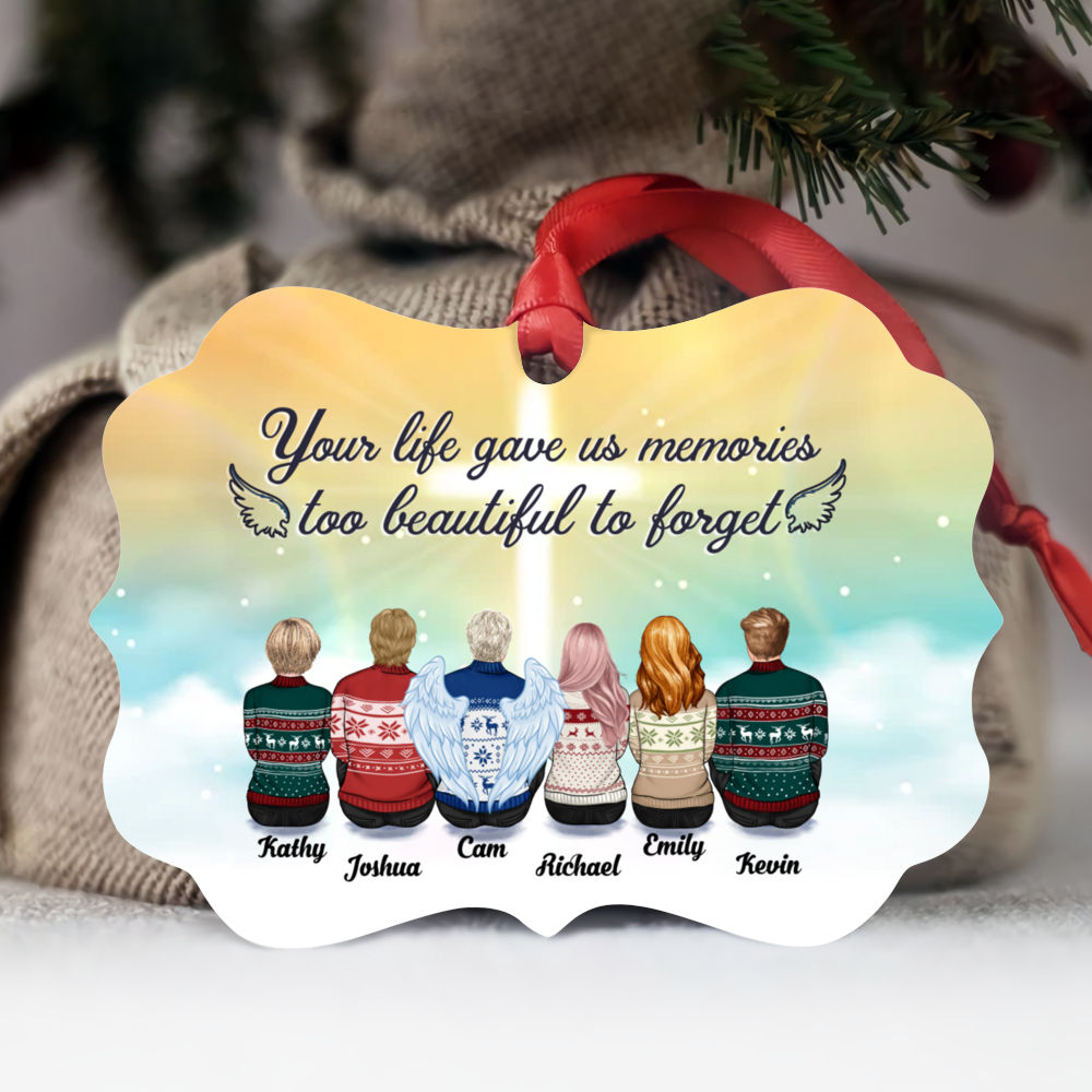 Personalized Ornament - Christmas Gifts - Xmas Ornament - Up to 10 people - Your life gave us memories too beautiful to forget (Custom Ornament -Christmas Gifts For Women, Men, Family Members)