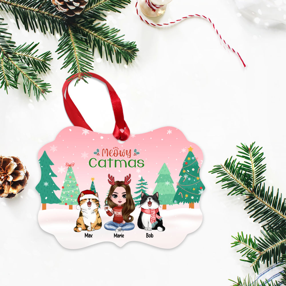 Personalized Ornament - Xmas Cat Ornament - Meowy Christmas_2