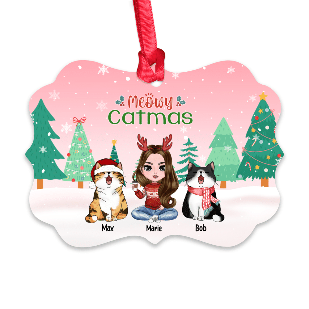 Personalized Ornament - Xmas Cat Ornament - Meowy Christmas_1