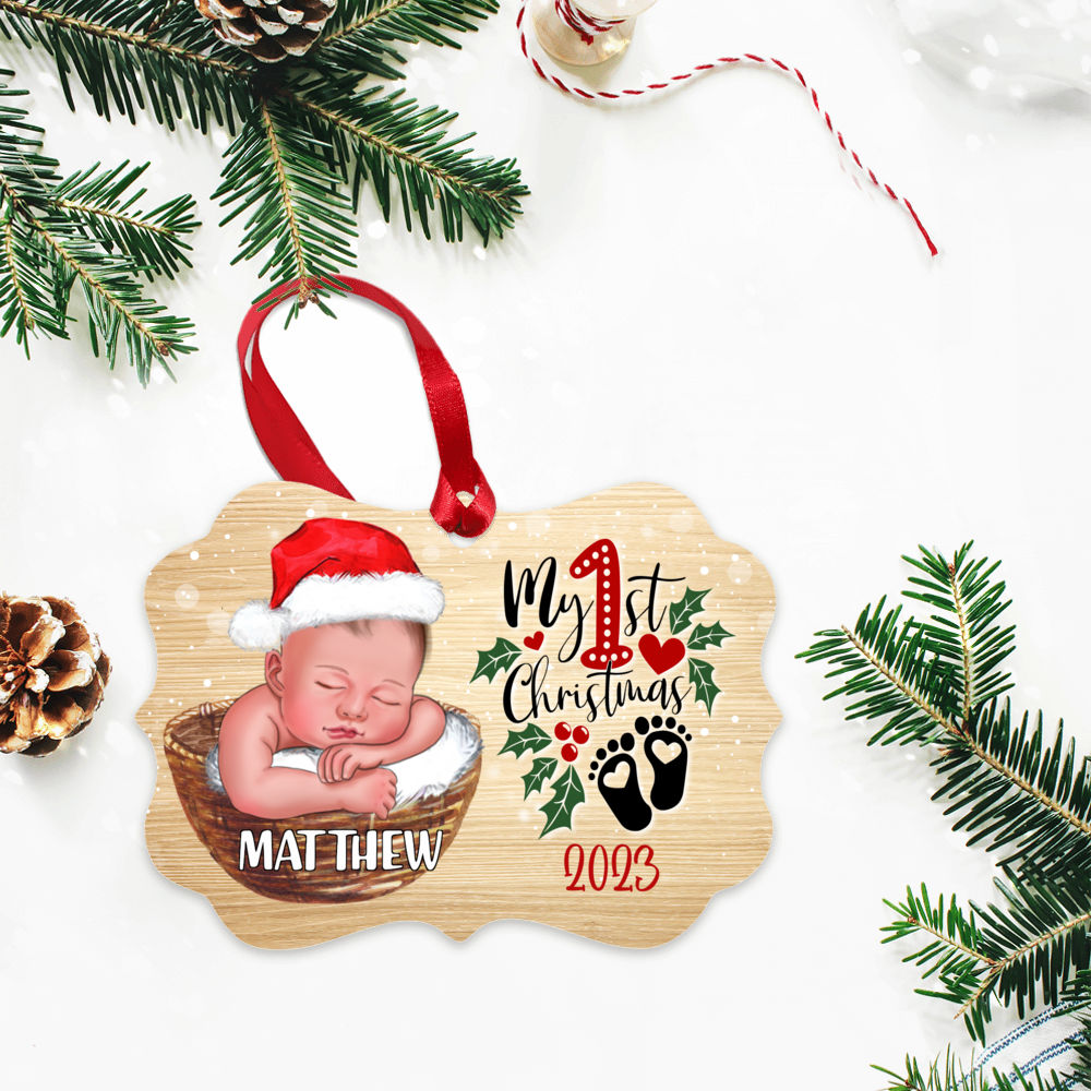 Family Christmas Ornament - My 1st Christmas 2024 - Ver 3b - Christmas Gifts For Family - Baby Ornaments - Personalized Ornament_2